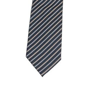 Dicapri Collection Men’s Silk Tie Navy Blue Striped 60" Designer Wide Tie New